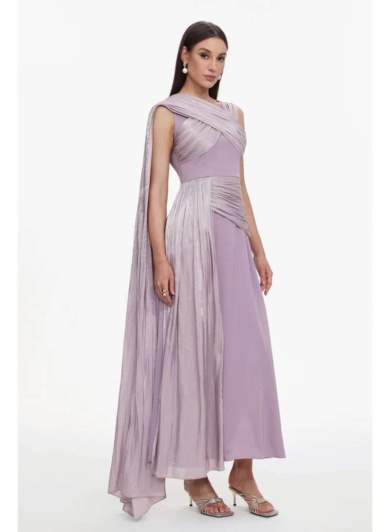 Bella Barnett  Rebekah Elegant Flowy Sleeveless Pleated Drape Maxi Dress for Women | Best Price UAE